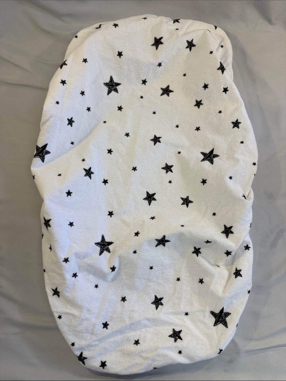 Kushies - White flannel Kids Star-Print Fitted Basinette Sheet